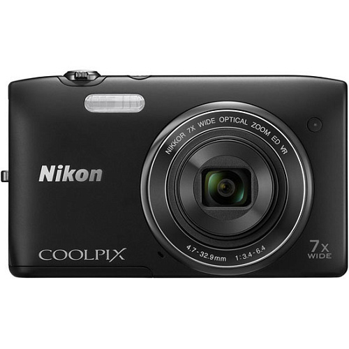 Компактная фотокамера Nikon Coolpix S3500 black (20.1Mpx, 7x zoom, 2.6"LCD)
