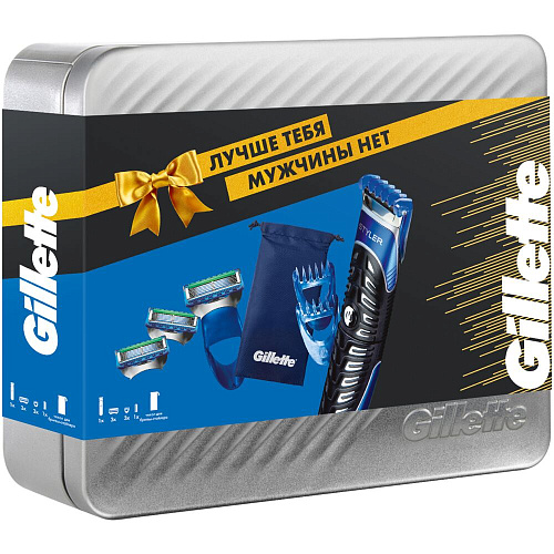Gillette Подарочный набор (Gillette бритва-стайлер Styler, 3 сменных насадки, 2 сменные кассеты Proglide Power)