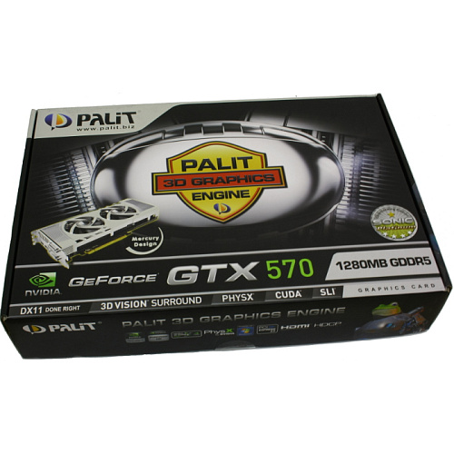 Видеокарта Palit 1280Mb GF GTX 570 Sonic Platinum 2xDVI, HDMI, DP Ret (NE5X570H10DA-1100F)