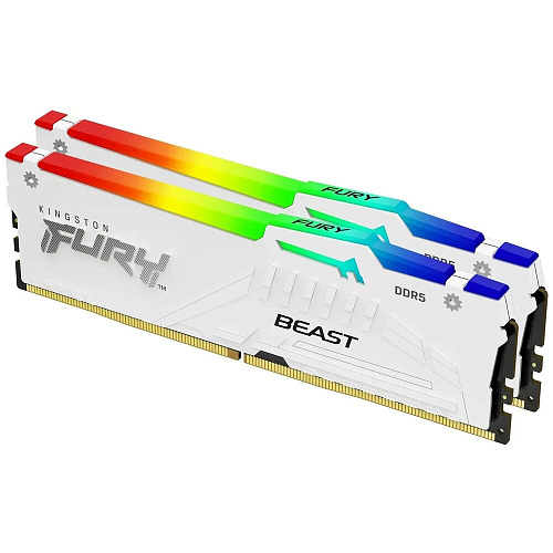 Модуль памяти DIMM 64Gb 2х32Gb DDR5 PC48000 6000MHz Kingston Fury Beast RGB White XMP (KF560C36BWEAK2-64)