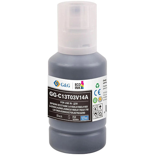 Чернила G&G GG-C13T03V14A 101BK черный пигментный 127мл для Epson L4150/L4160/L6160/L6170