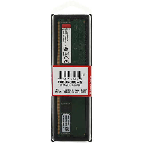 Модуль памяти DIMM 32Gb DDR5 PC44800 5600MHz Kingston (KVR56U46BD8-32)