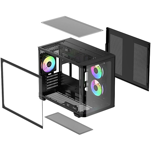 Корпус MicroATX Miditower Ocypus Iota C50 BK Curve ARGB Digital Black