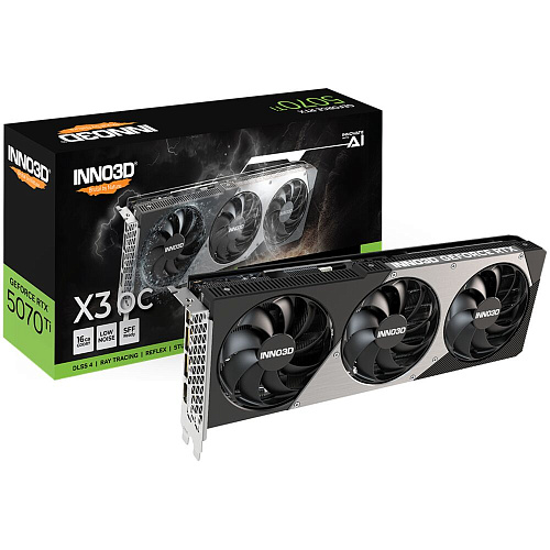 Видеокарта Inno3D GeForce RTX 5070 Ti 16384Mb, X3 OC 16 Gb (N507T3-16D7X-176068N) 1xHDMI, 3xDP, Ret