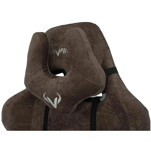 Кресло для геймера Zombie VIKING KNIGHT Fabric темно-коричневый Light-10 с подголов. крестов. металл