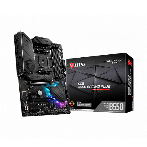 Материнская плата MSI MPG B550 Gaming Plus Socket-AM4 AMD B550 4xDDR4, 6xSATA3, RAID, 2xM.2, 2xPCI-E16x, 3xUSB3.2, 1xUSB3.2 Type C, DP, HDMI, Glan, ATX УЦЕНКА