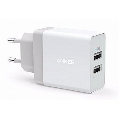 Сетевое зарядное устройство Anker PowerPort 2 24W 2хUSB 2х2.4A белое (A2021L21)