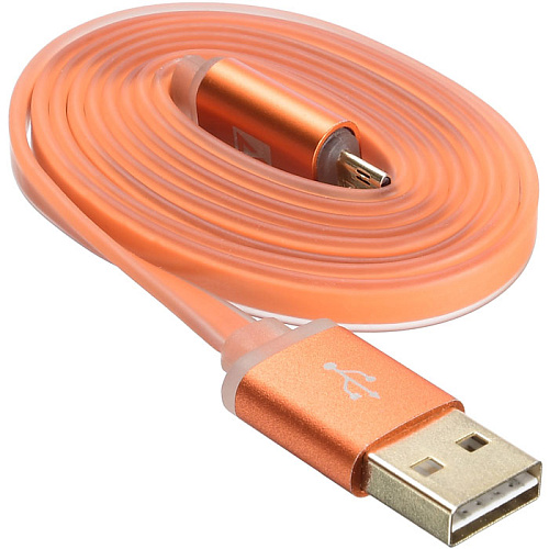 Кабель USB-MicroUSB 1m ACD-Smart ACD-U915-M2O LED индикация, оранжевый
