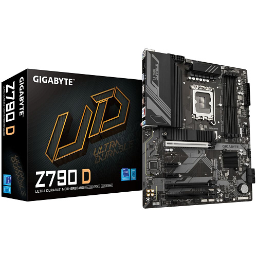 Материнская плата Gigabyte Z790 D Z790 Socket-1700 4xDDR5, 4xSATA3, RAID, 3хM.2, 3xPCI-E16x, 5xUSB3.2, 1xUSB3.2 Type C, DP, HDMI, 2.5Glan, ATX