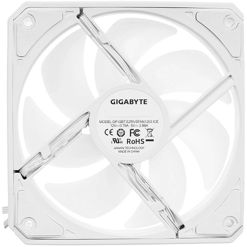 Вентилятор 120x120 Gigabyte 120 ARGB Reverse fan blade PWM 600-2200rpm (3-Pack) White