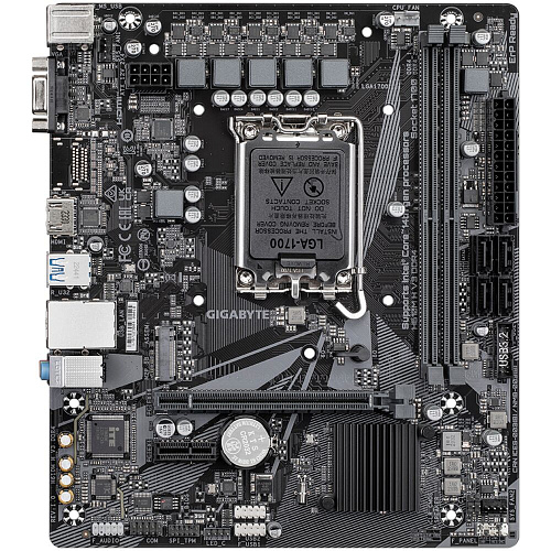 Материнская плата Gigabyte H610M H V3 DDR4 H610 Socket-1700 2xDDR4, 4xSATA3, 1xM.2, 1xPCI-E16x, 2xUSB3.2, D-Sub, HDMI, Glan, mATX УЦЕНКА