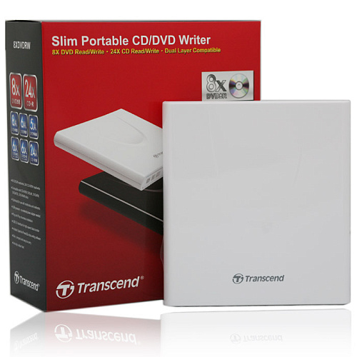 Внешний привод DVD-RW Transcend TS8XDVDRW DVD±R/±RW USB 2.0 белый