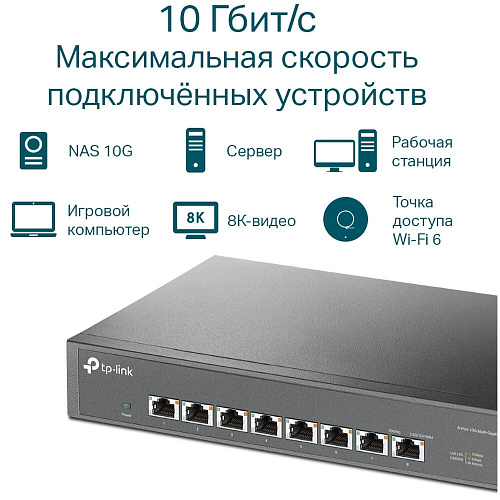 Коммутатор TP-LINK TL-SX1008 неуправляемый 8x10GbLAN