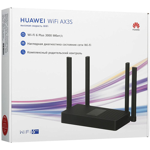 Беспроводной маршрутизатор Huawei PSDN-AX30 Wi-Fi 802.11ac, 802.11ax, 802.11n 2.4+5 ГГц 1000 Мбит/с черный