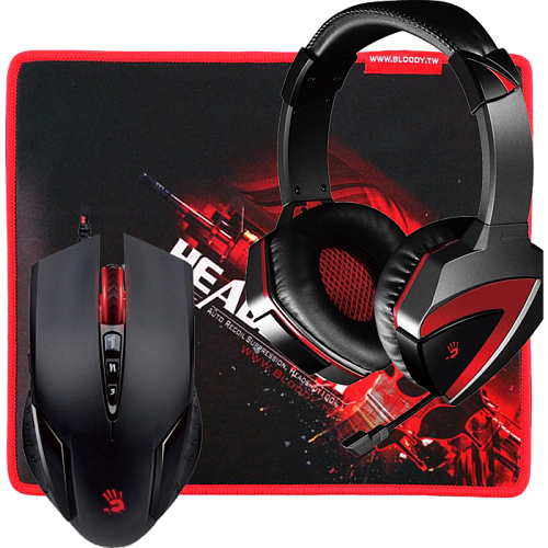 Игровой комплект A4Tech Bloody G500+V5+B-072 (Коврик + мышь + гарнитура)
