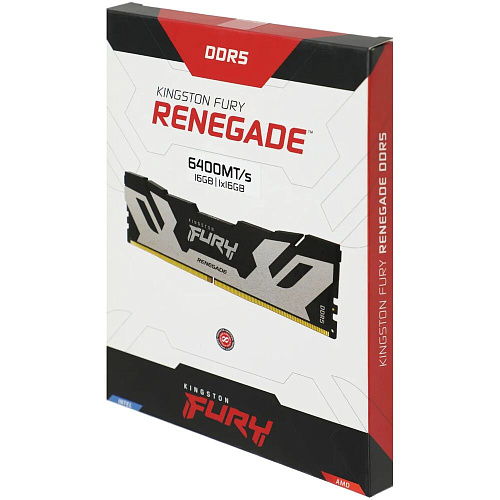 Модуль памяти DIMM 16Gb DDR5 PC51200 6400MHz Kingston Fury Renegade Silver (KF564C32RS-16)