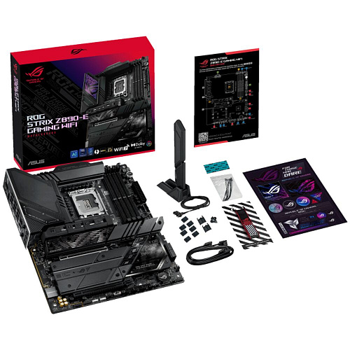 Материнская плата ASUS ROG Strix Z890-E Gaming WiFi Z890 Soc-1851 4xDDR5, 4xSATA3, RAID, 7хM.2, 2xPCI-E16x, 10xUSB3.2, 4xUSB3.2 Type C, DP, HDMI, WiFi, 5Glan, ATX