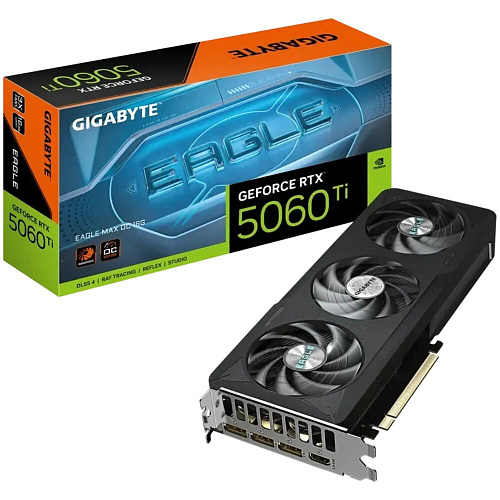Видеокарта Gigabyte GeForce RTX 5060 Ti 16384Mb, Eagle Max OC 16Gb (GV-N506TEAGLEMAX OC-16GD) 1xHDMI, 3xDP, Ret