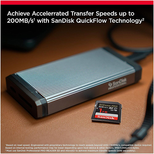 Карта памяти SecureDigital 1Tb SanDisk Extreme Pro SDXC Class 10 V30 U3 (SDSDXXD-1T00-GN4IN)