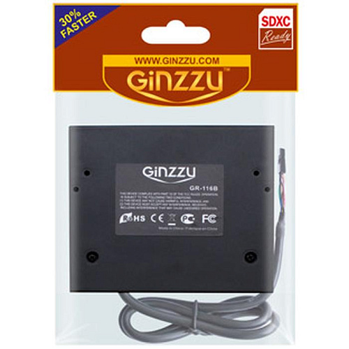 Card Reader GiNZZU GR-116B 3.5" Card Reader All in 1, SDXC, Черный