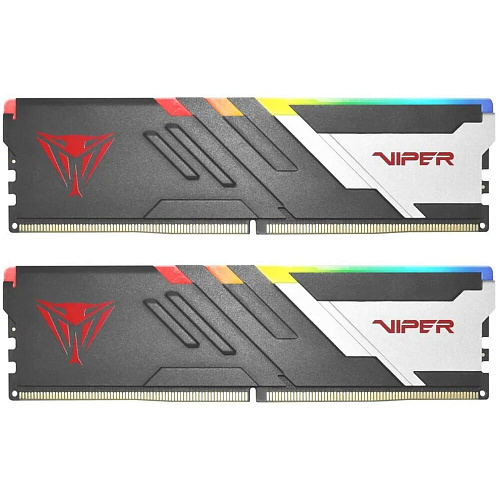 Модуль памяти DIMM 32Gb 2х16Gb DDR5 PC51200 6400MHz Patriot Memory Venom RGB Black (PVVR532G640C32K)
