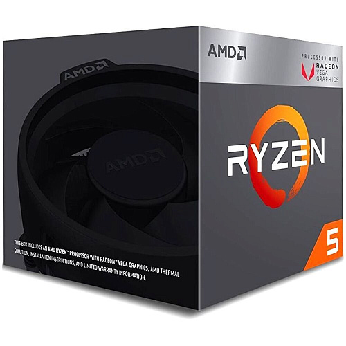 Процессор AMD Ryzen 5 2400G, 3.6ГГц, (Turbo 3.9ГГц), 4-ядерный, L3 4МБ, Сокет AM4, BOX