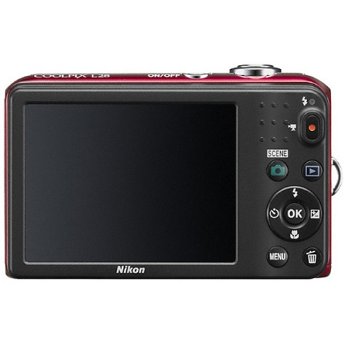 Компактная фотокамера Nikon Coolpix L28 Red (20.1Mp, 5xZoom, 3.0', SD/SDHC/SDXC, 2AA)
