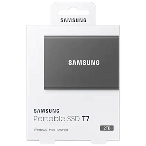 Внешний SSD-накопитель 2Tb Samsung T7 MU-PC2T0T/WW (SSD) USB 3.2 Type C Серый УЦЕНКА