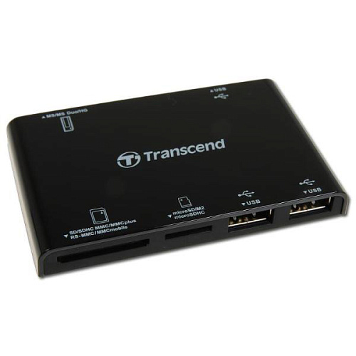 Card Reader Transcend All in 1+3-port SDHC (TS-RDP7K) USB 2.0 Черный