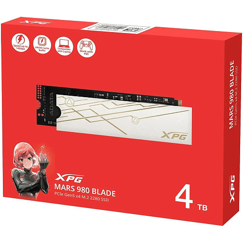Внутренний SSD-накопитель 4000Gb A-Data XPG Mars 980 Blade SMAR-980B-4TCS M.2 2280 PCIe NVMe 5.0 x4