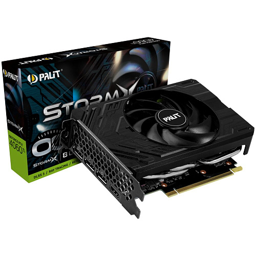 Видеокарта Palit GeForce RTX 4060 Ti 8192Mb, StormX OC 8G (NE6406TS19P1-1060F) 1xHDMI, 3xDP, Ret
