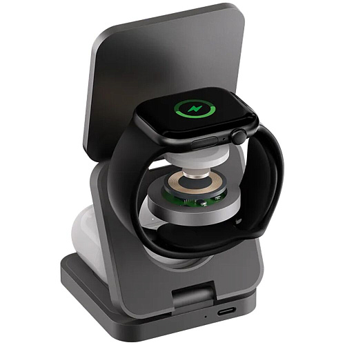 Беспроводная зарядная панель 3 в 1 Для IPhone, Apple Watch, Airpods uBear Balance Ultra Qi2.2 35W Grey