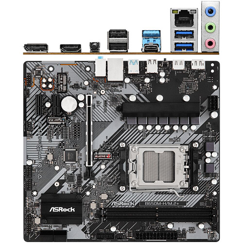 Материнская плата ASRock B650M-H/M.2+ B650 Socket AM5 2xDDR5, 4xSATA3, RAID, 2xM.2, 1xPCI-E16x, 3xUSB3.2, 1xUSB3.2 Type C, DP, HDMI, Glan, mATX