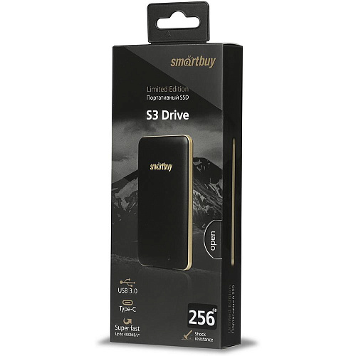 Внешний SSD-накопитель 256Gb Smartbuy S3 Drive SB256GB-S3BS-18SU30 (SSD) USB 3.0, Черно-серебристый