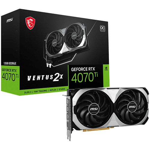 Видеокарта MSI GeForce RTX 4070 Ti 12288Mb, Ventus 2X 12G OC (RTX 4070 Ti Ventus 2X 12G OC) 1xHDMI, 3xDP, Ret