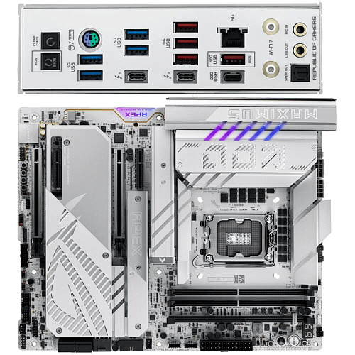 Материнская плата ASUS ROG Maximus Z890 Apex Z890 Soc-1851 2xDDR5, 4xSATA3, RAID, 6хM.2, 4xPCI-E16x, 8xUSB3.2, 3xUSB3.2 Type C, DP, HDMI, WiFi, 5Glan, ATX
