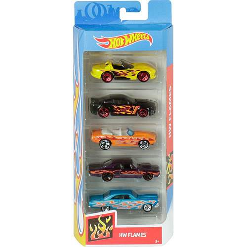 Mattel Hot Wheels 1806/FKT64 Подарочный набор из 5 машинок (HW Flames)