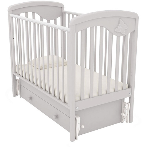 Детская кроватка Гандылян К-2002-24м "Джулия" (Бабочка) (маятник универсальный) белая