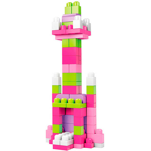 Мешок c конструктором Mega Bloks "Мой первый конструктор" 80 деталей DCH62 (розовый)