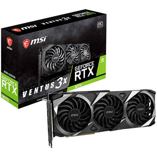 Видеокарта MSI GeForce RTX 3070 8192Mb, Ventus 3X Plus 8G LHR (RTX 3070 Ventus 3X Plus 8G LHR) 1xHDMI, 3xDP, Ret
