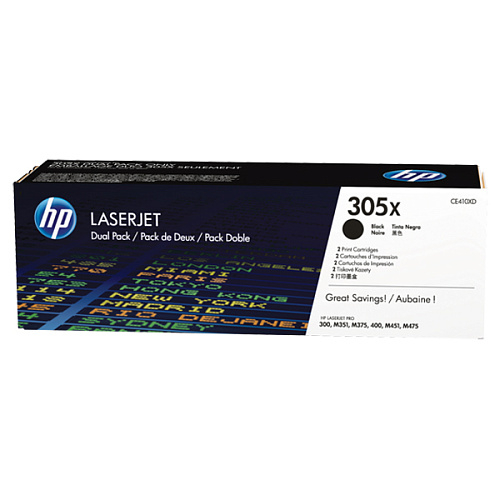 Картридж HP CE410XD №305X Black для CLJ M351/M451/MFP M375/MFP M475 (4000стр) двойная упаковка