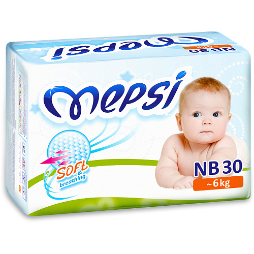 Подгузники Mepsi премиум NB (0-6кг), 30 шт