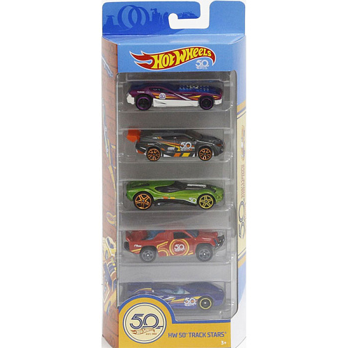 Mattel Hot Wheels 1806/DVG03 Подарочный набор из 5 машинок (HW 50 Track Stars)