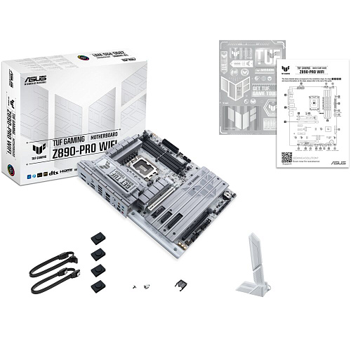 Материнская плата ASUS TUF Gaming Z890-Pro WiFi Z890 Soc-1851 4xDDR5, 4xSATA3, RAID, 4хM.2, 5xPCI-E16x, 6xUSB3.2, 2xUSB3.2 Type C, DP, HDMI, WiFi, 2.5Glan, ATX