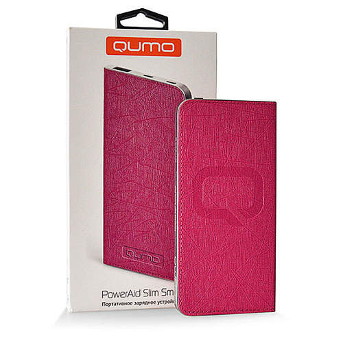 Внешний аккумулятор Qumo PowerAid Slim Smart 4000mAh розовый