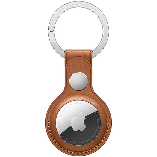 Брелок-подвеска для AirTag Leather Key Ring Golden Brown