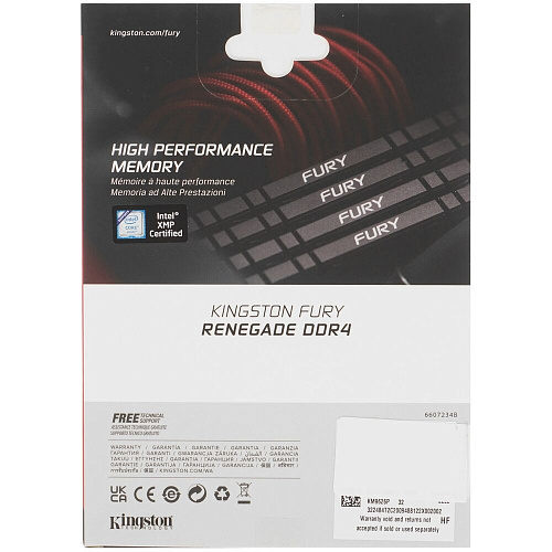 Модуль памяти DIMM 16Gb 2х8Gb DDR4 PC28800 3600MHz Kingston Fury Renegade Black (KF436C16RB2K2/16)