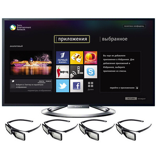 Телевизор 46" Sony KDL-46W905A 1920x1080 LED 3D SmartTV USB MediaPlayer Wi-Fi 