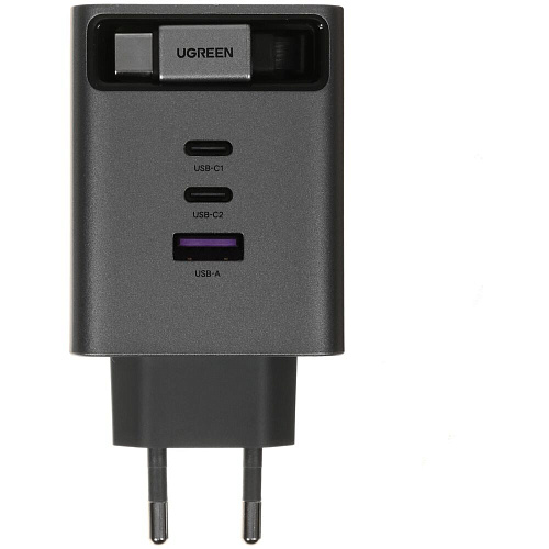 Сетевое зарядное устройство Ugreen X616 (65828) 100W 2xType C + USB, темно-серый