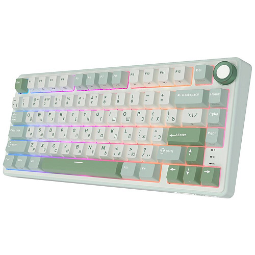 Клавиатура Royal Kludge R75 (RK Silver Switch) RGB (русская раскладка) Sky Cyan